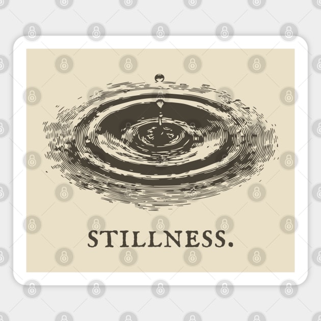 Meditative Stillness Water Ripple Illustration Magnet by TuncGK